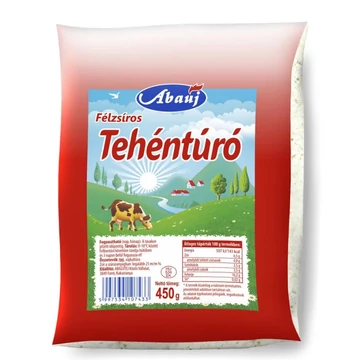 Túró Abaúj félzsíros zacskós 450g
