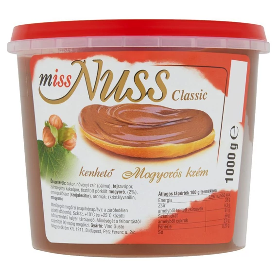 Mogyorókrém Miss Nuss 1kg