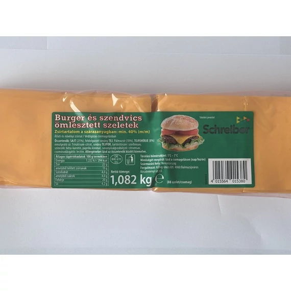 Sajt cheddar szeletelt (zöld) 1,082kg