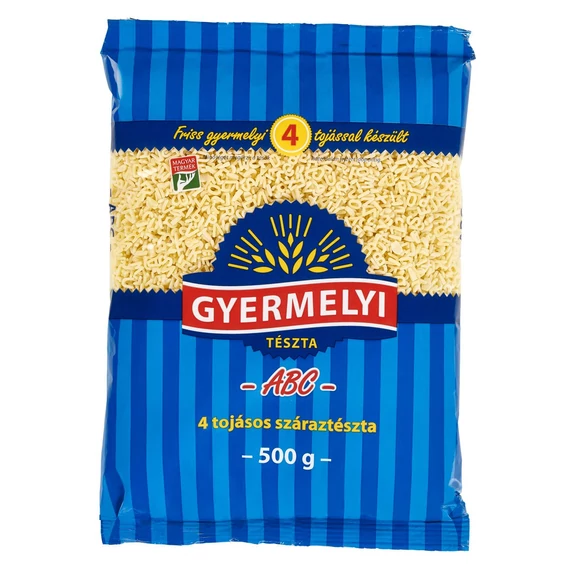 Tészta ABC 4 toj. Gyermelyi 500g