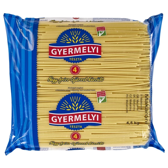 Tészta makaróni 4 toj. Gyermelyi 4,5kg