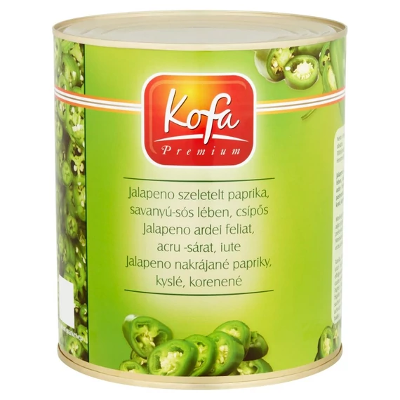 Konzerv jalapeno zöld szeletelt KOFA 2900/1700g