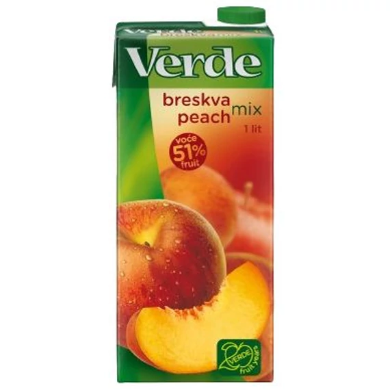 Gyümölcslé Őszibarack és alma nektár 51% Verde 1l