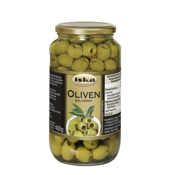 Oliva zöld magozott Iska 935ml