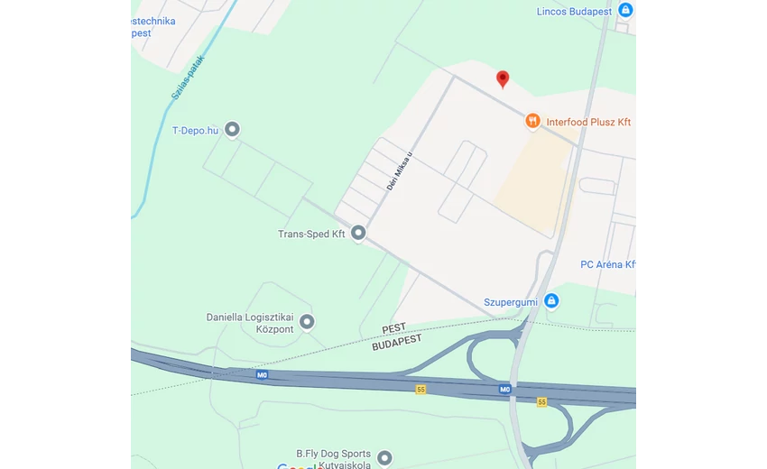 Térkép, amely az fizikai üzletet és környékét mutatja.